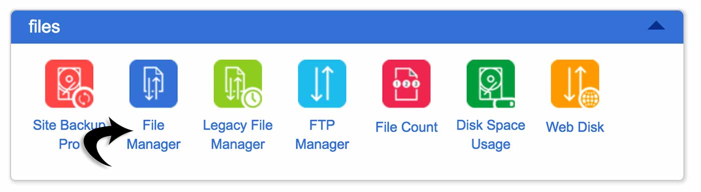 Bluehost cPanel file manager icon