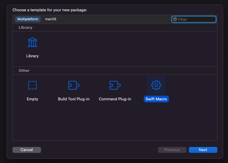 Xcode Swift Macro package template