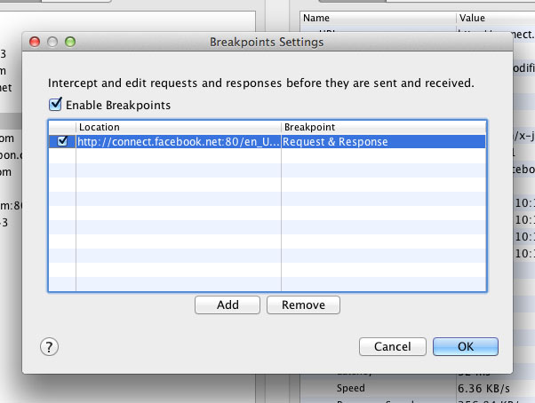 Charles Proxy Breakpoints On or Off Indicator