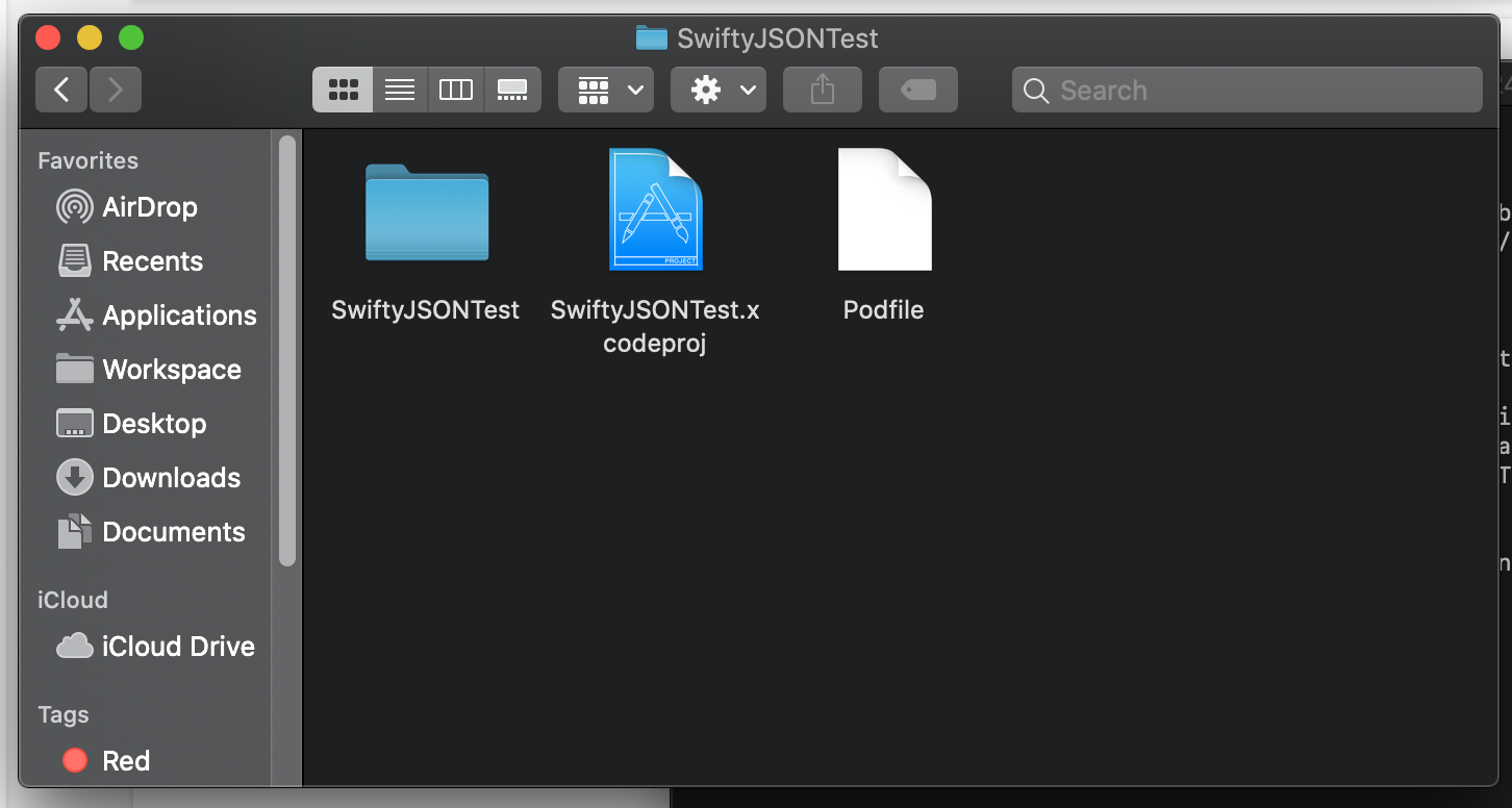 Open the podfile and add the SwiftyJSON pod