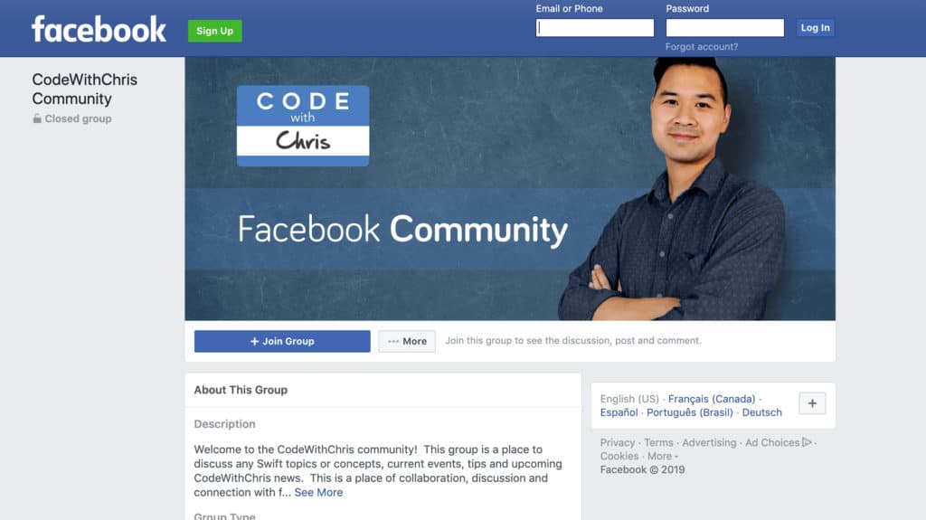 CodeWithChris Facebook community
