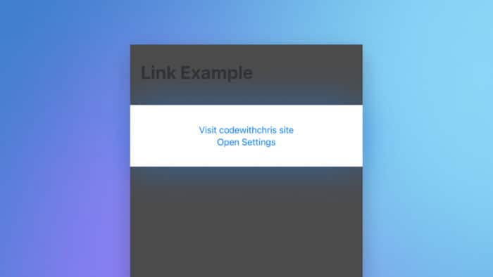 SwiftUI Link navigation example in the iOS simulator