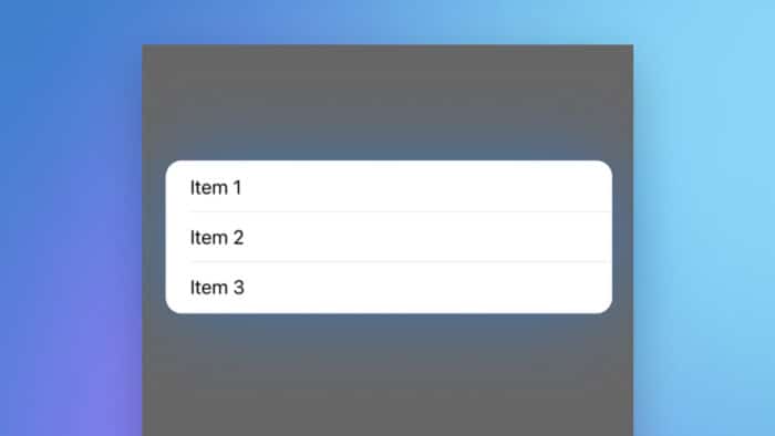 SwiftUI List example in the iOS simulator