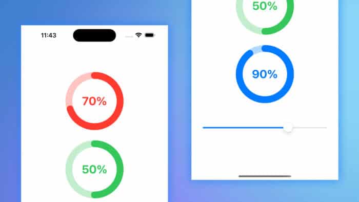SwiftUI activity rings example in the iOS simulator