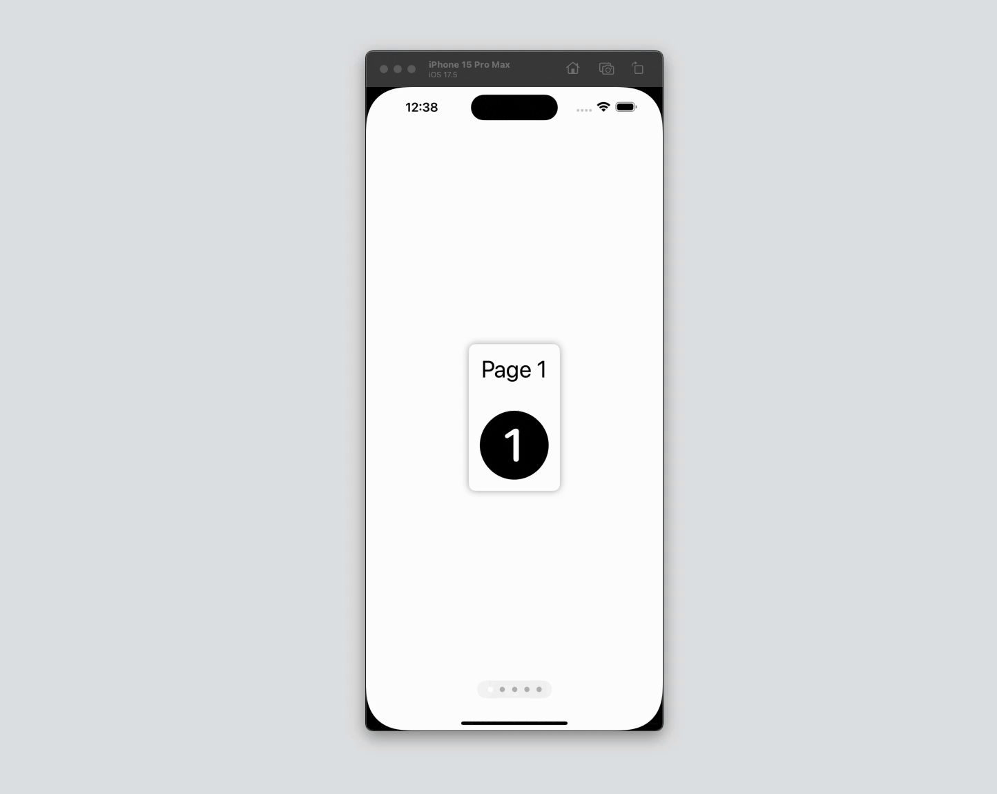 SwiftUI page control example swiping between numbered pages
