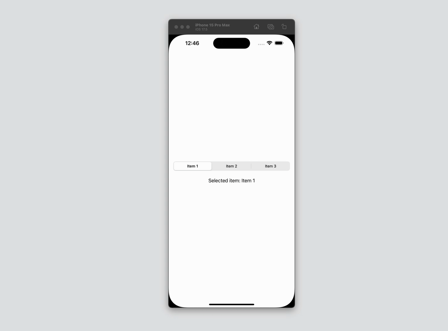 SwiftUI segmented control example switching between items