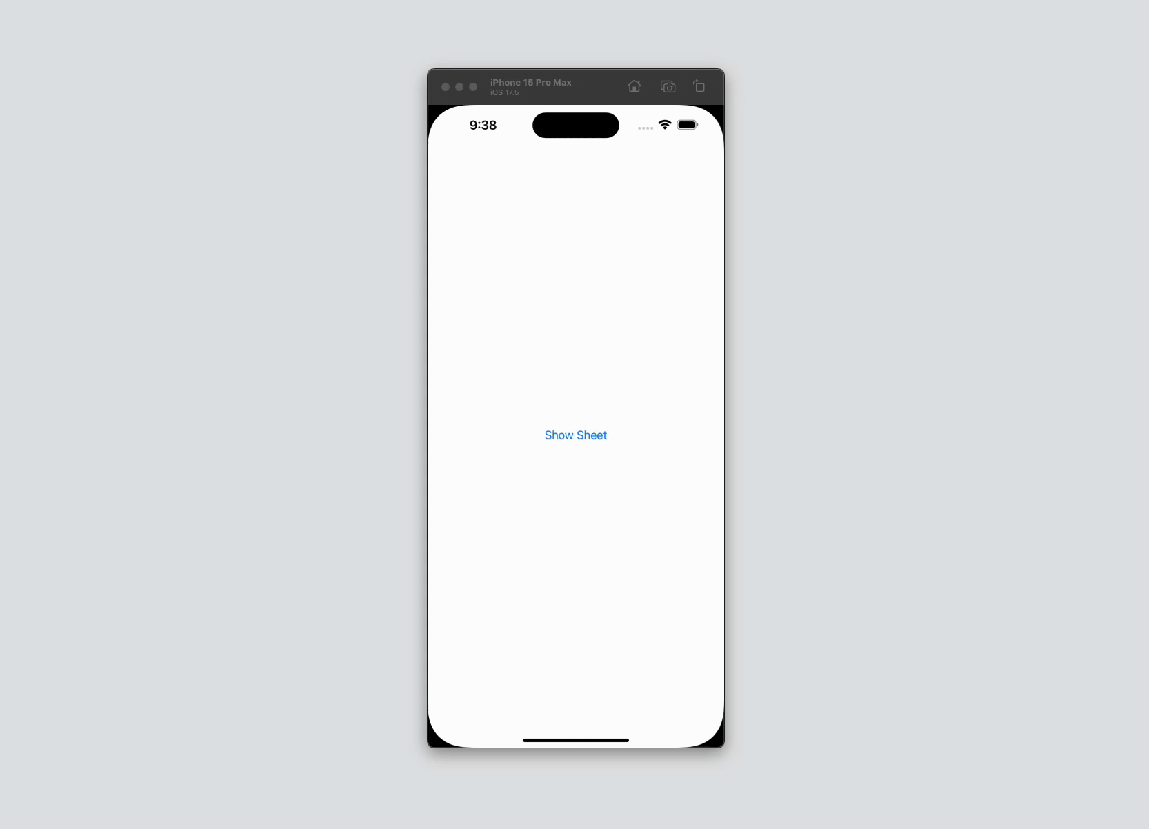SwiftUI sheet modal example opening and dismissing