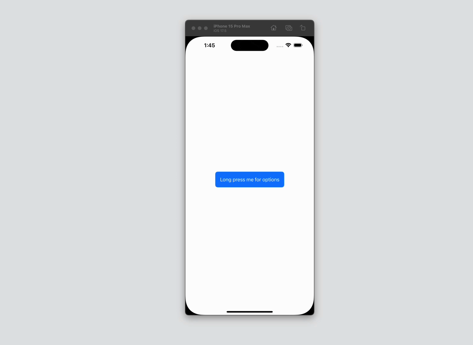 SwiftUI ContextMenu example showing long-press options
