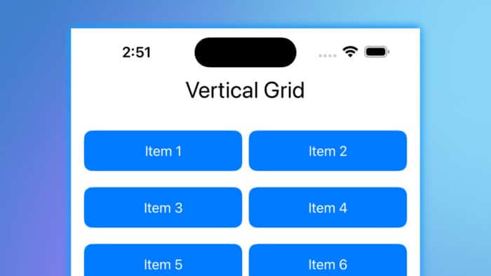 SwiftUI LazyVGrid example in the iOS simulator