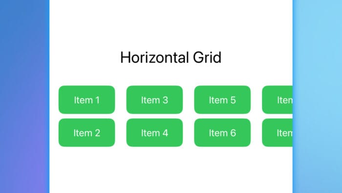 SwiftUI LazyHGrid example in the iOS simulator