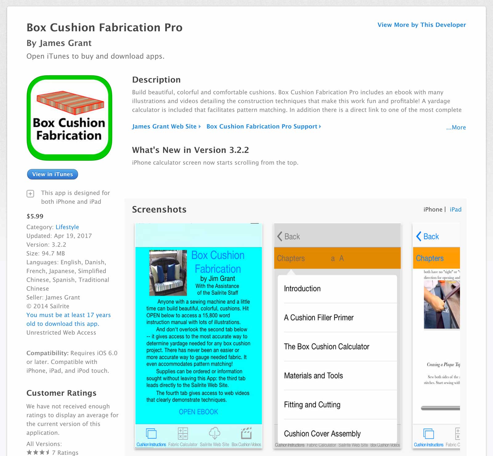 Box Cushion Fabrication App