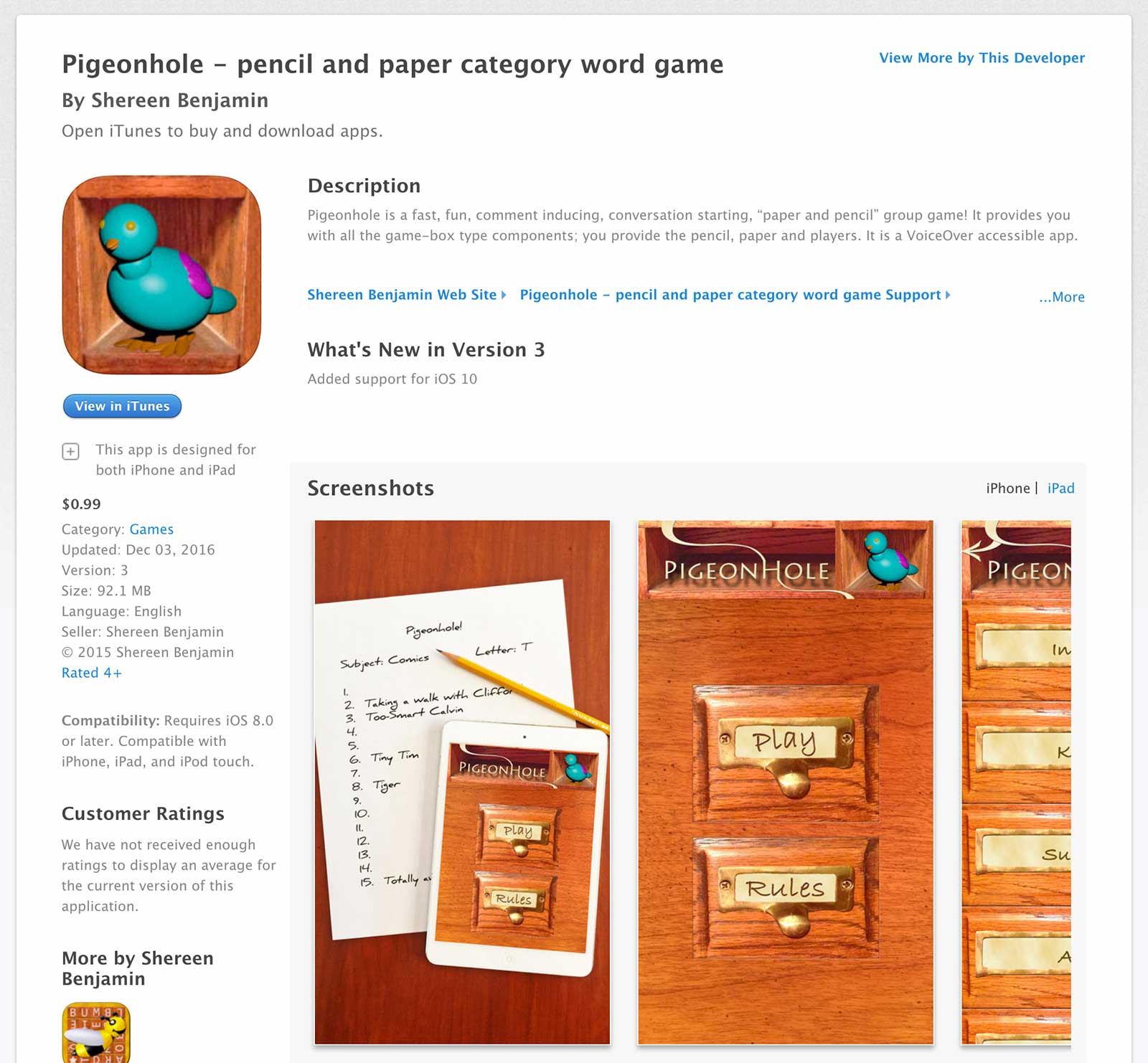 Pigeonhole App