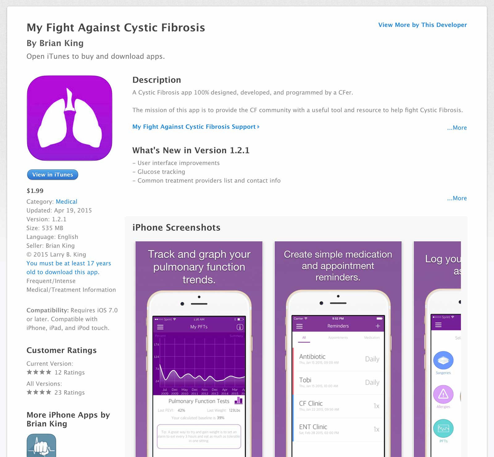 My Fight Against Cystic Fibrosis App