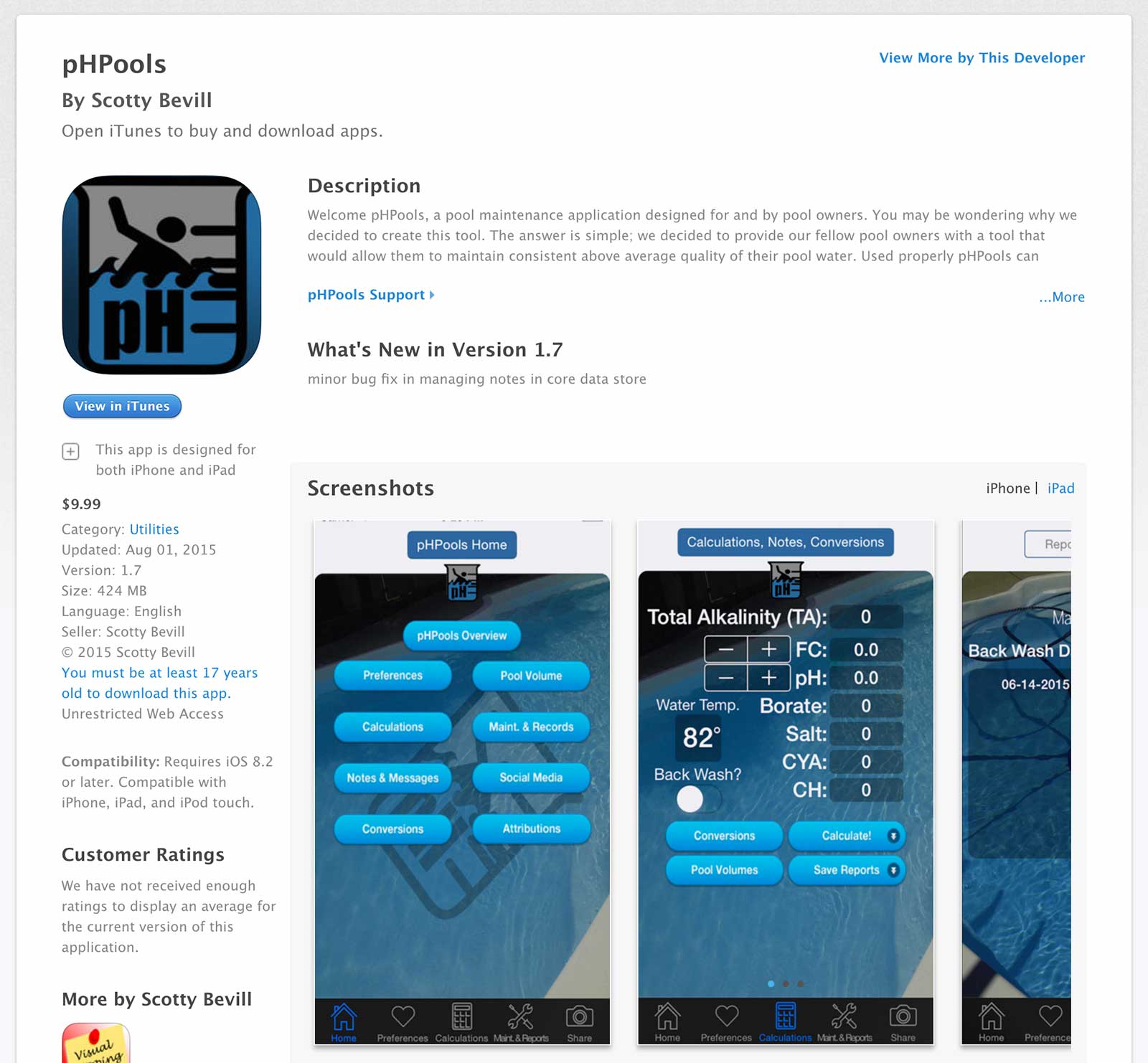 pHPools App