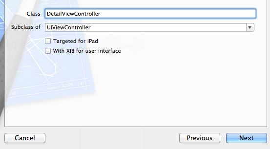 Creating a new UIViewController class in Xcode