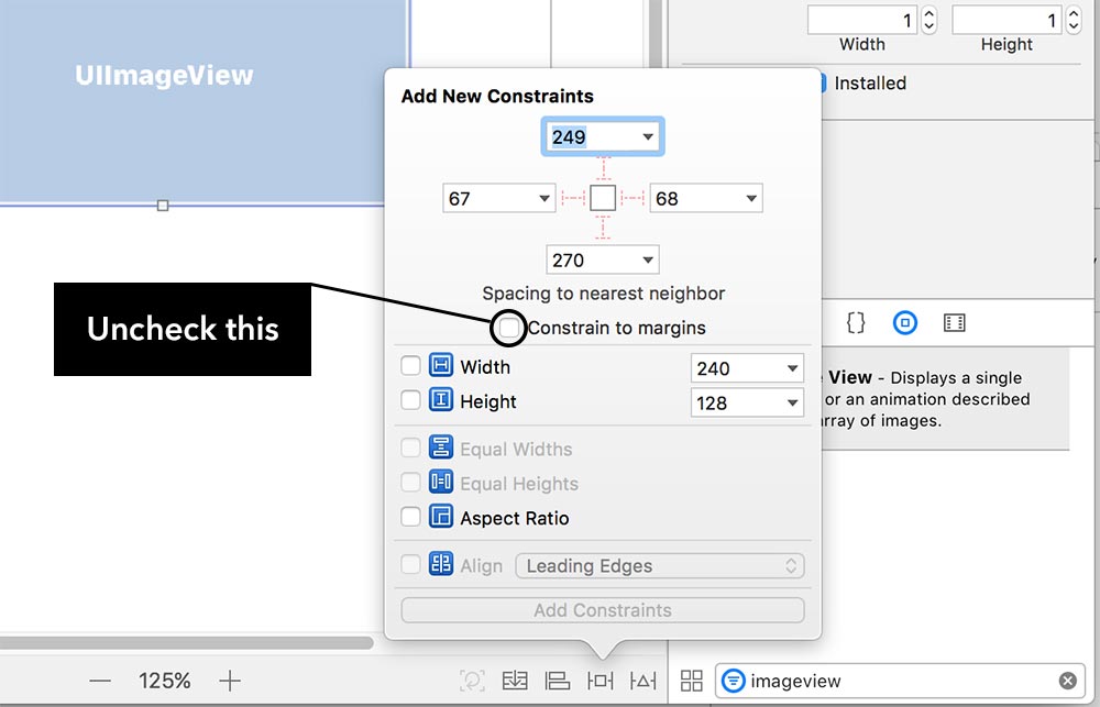 Constraints for the background imageview 1