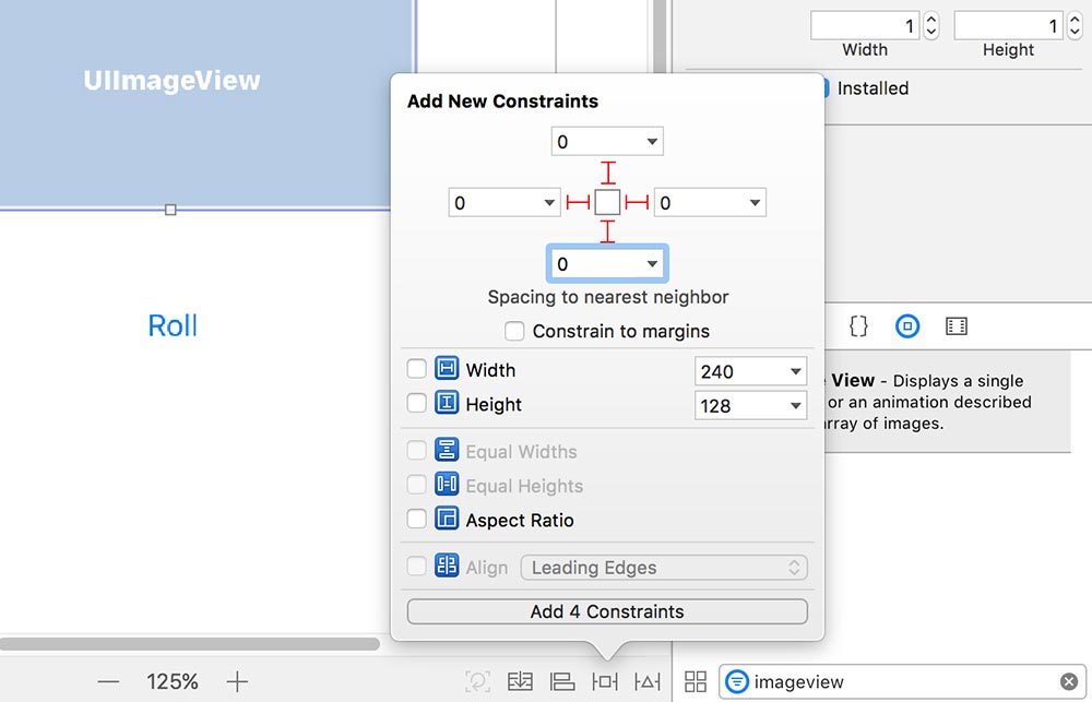 Constraints for the background imageview 3