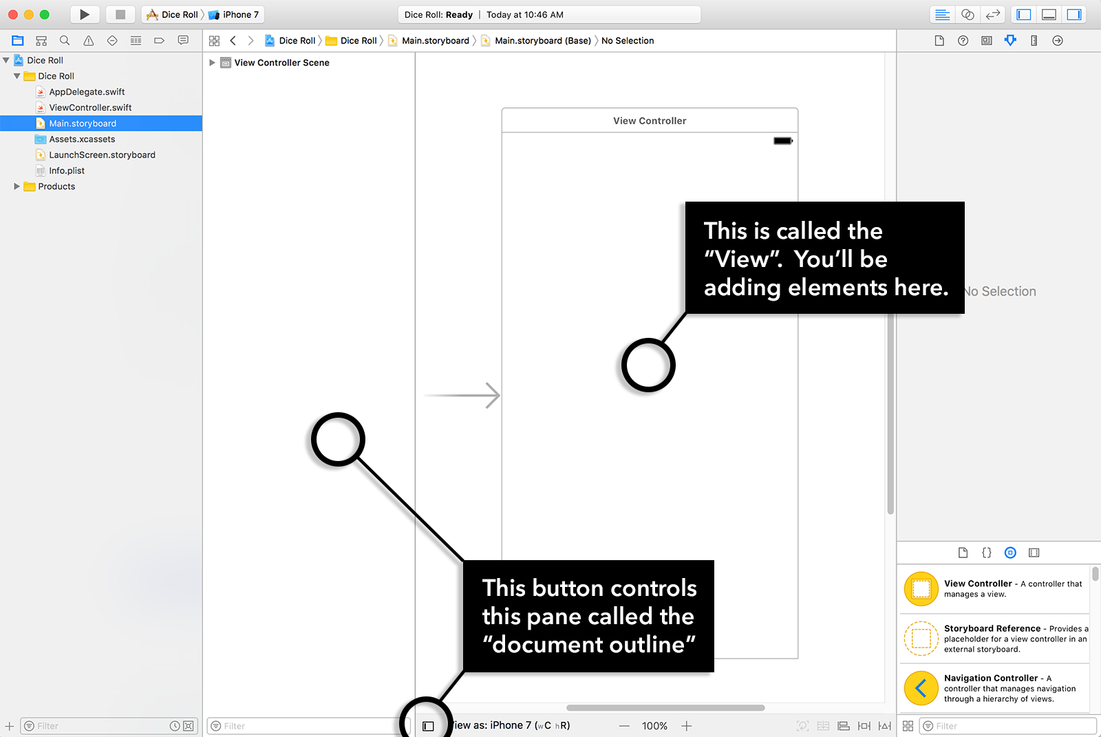 Xcode Document Outline