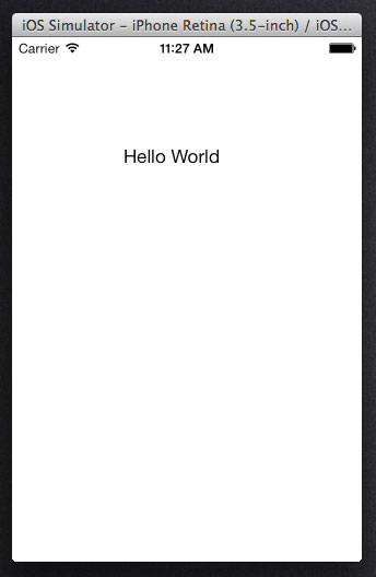 Hello World App in iPhone Simulator