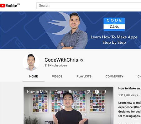 CodeWithChris on YouTube
