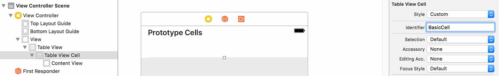 Setting reuse identifier on the table cell