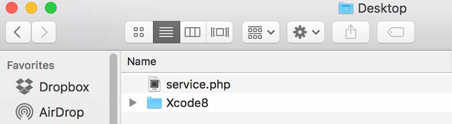 PHP file in finder