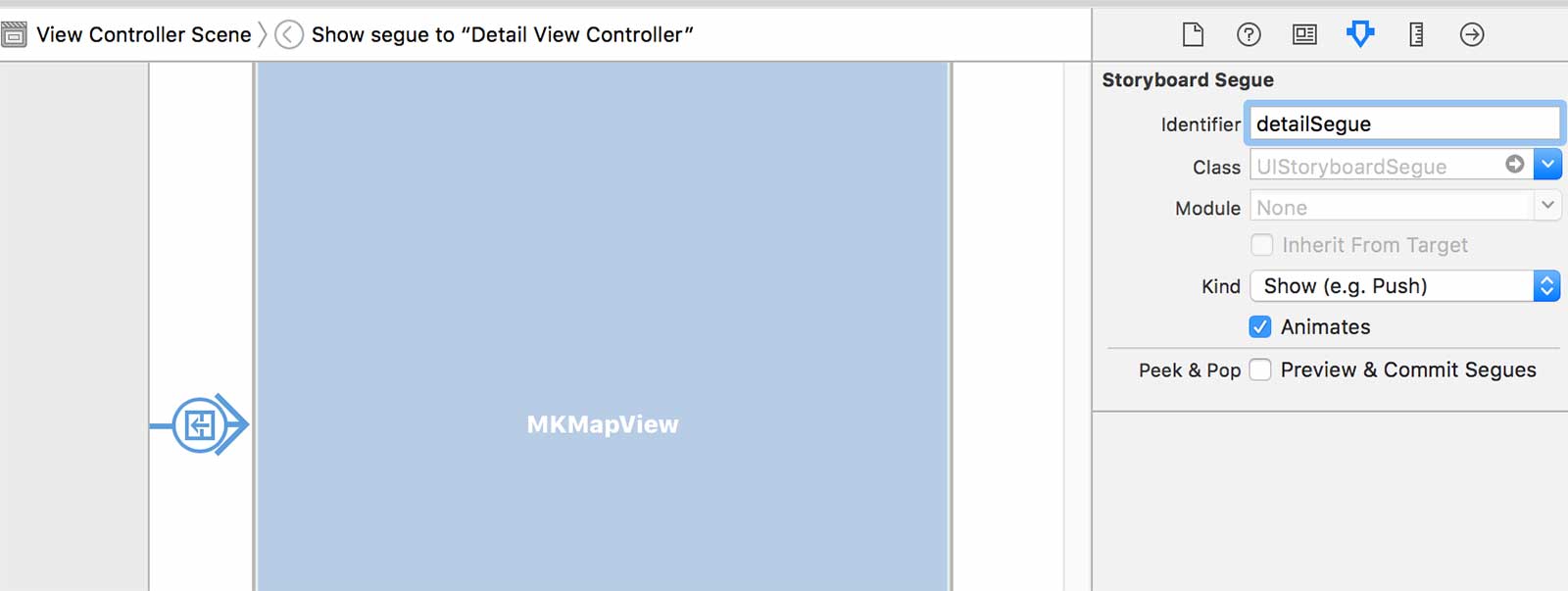 Naming the segue in your storyboard