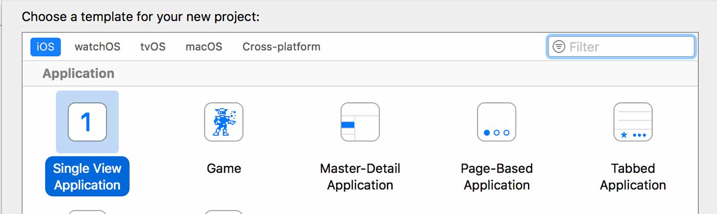 Create a new Xcode single view application