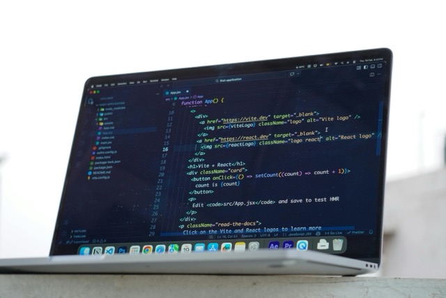 Xcode project open on a laptop