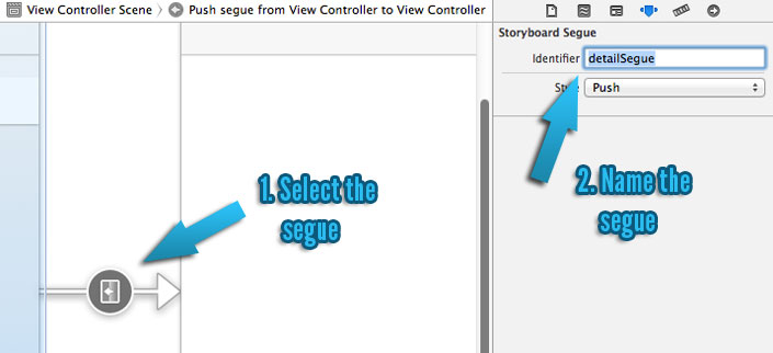 Setting the segue identifier in a storyboard
