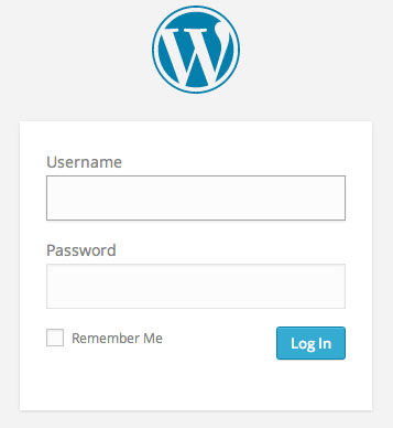Wordpress admin backend login form