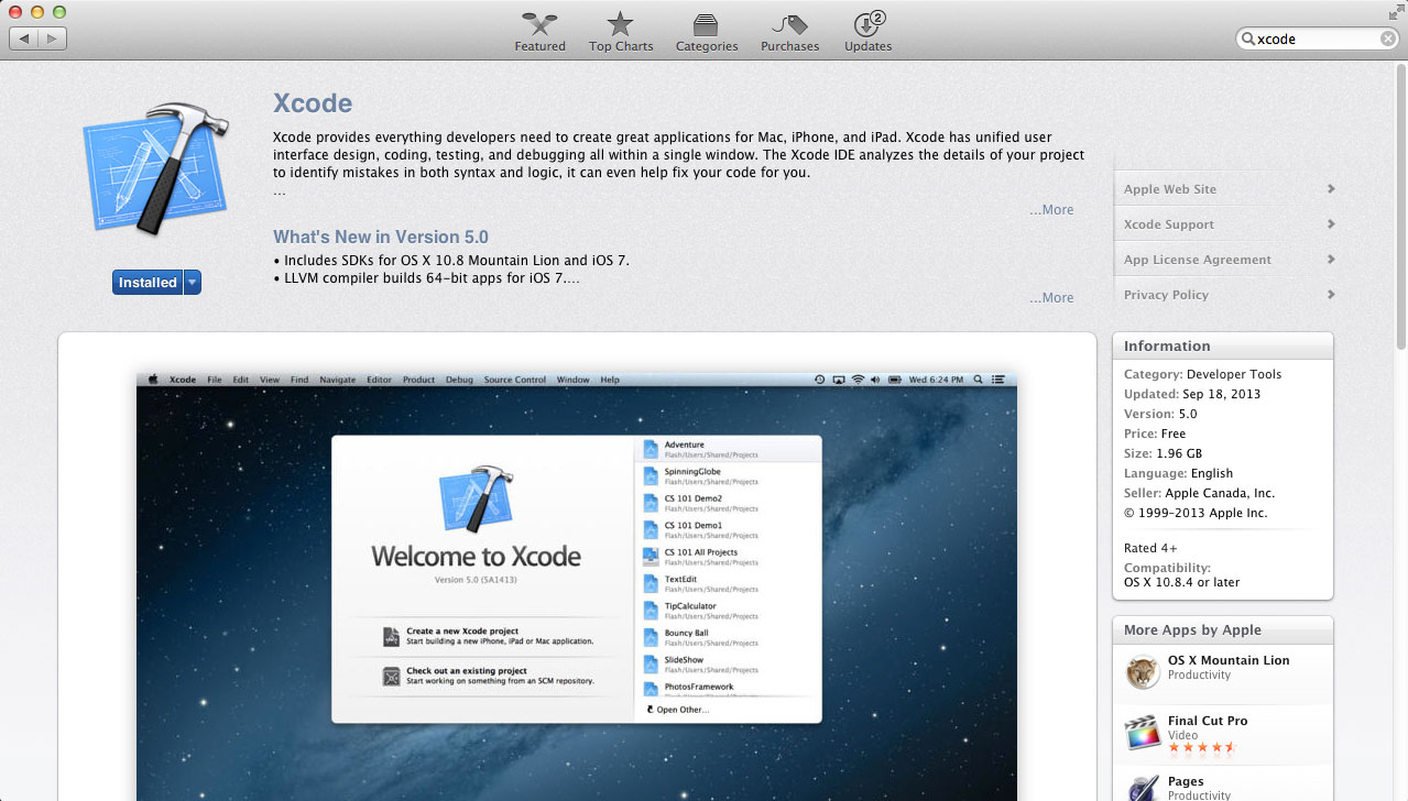 xcode app store