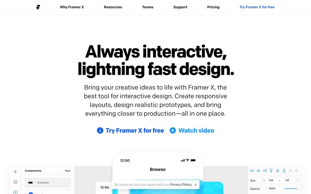 Framer website