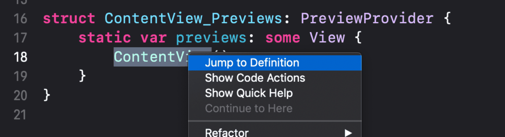 Right click a method or class to jump to its definition